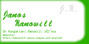 janos manowill business card